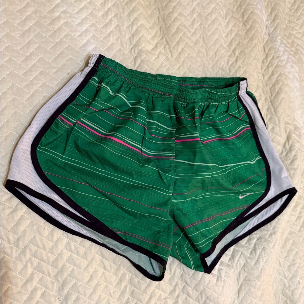 Nike Green Striped Active Shorts